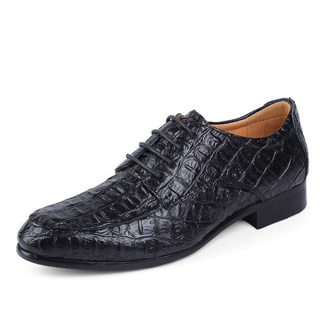 REETENE Brand High Quality shoes Crocodile Men,Genuine Leather